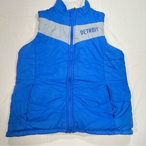 Detroit Lions Women’s Reversible Vest Sherpa Lined Size Large NFL Team Apparel